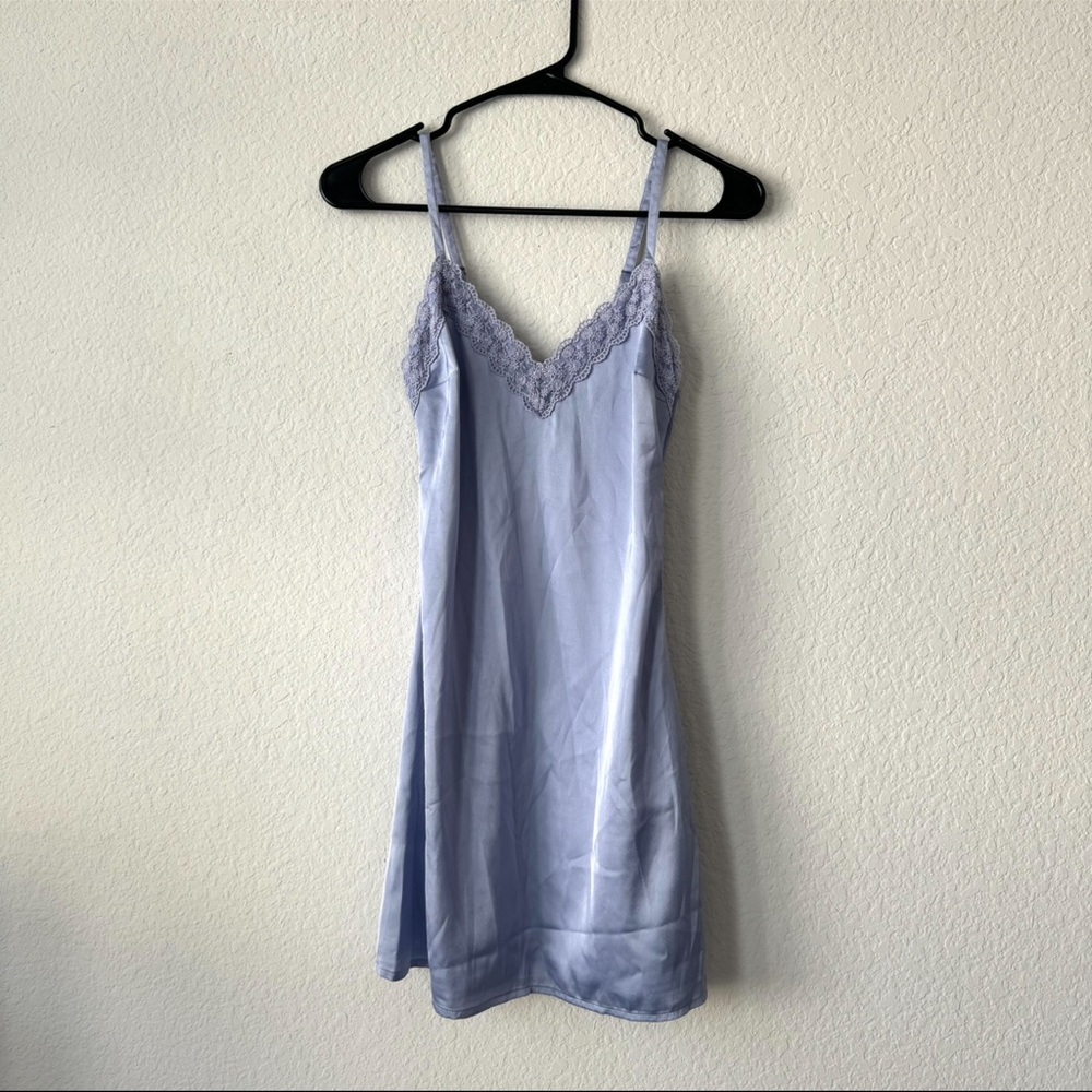 Hollister Lace-Trimmed Periwinkle Slip Dress